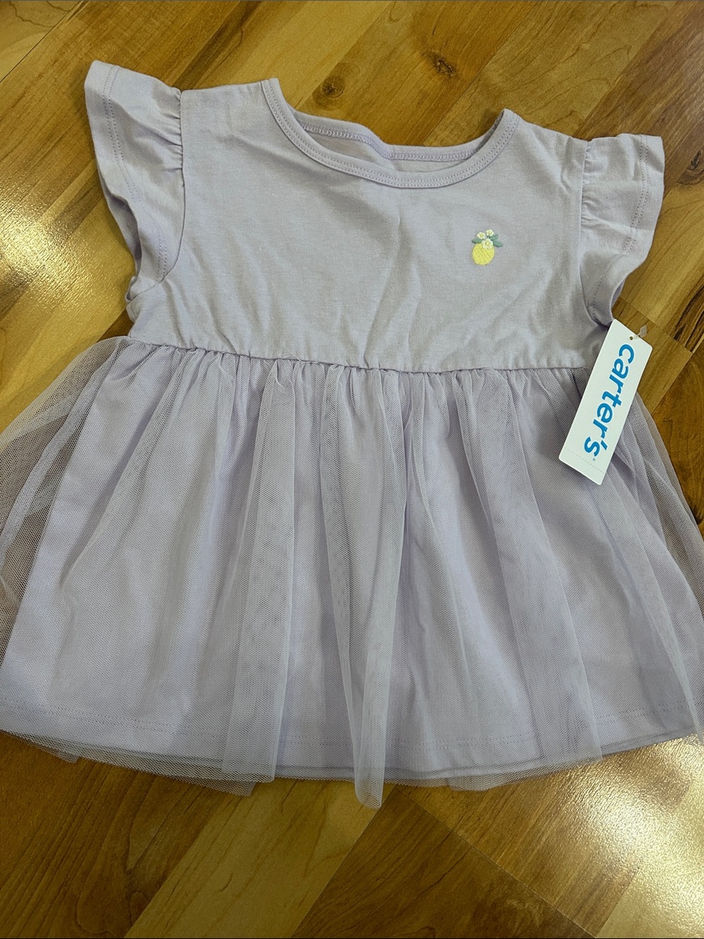 Carter's Lilac Tulle Dress with Pineapple Detail 3T